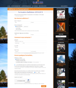 Formulaire d'adhésion en ligne