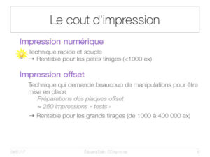 Le cout d'impression