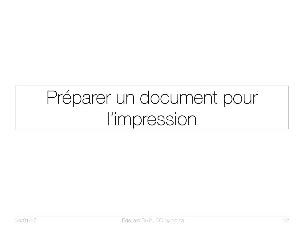 Préparer un document pour l'impression