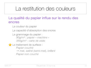 La restitution des couleurs