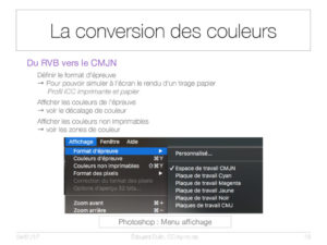La conversion des couleurs