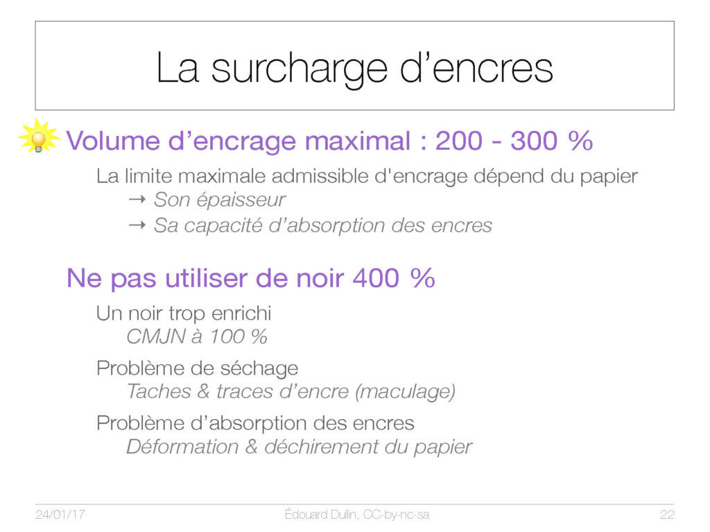 La surcharge d'encre