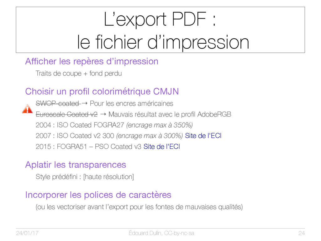 L'export PDF : le fichier d'impression