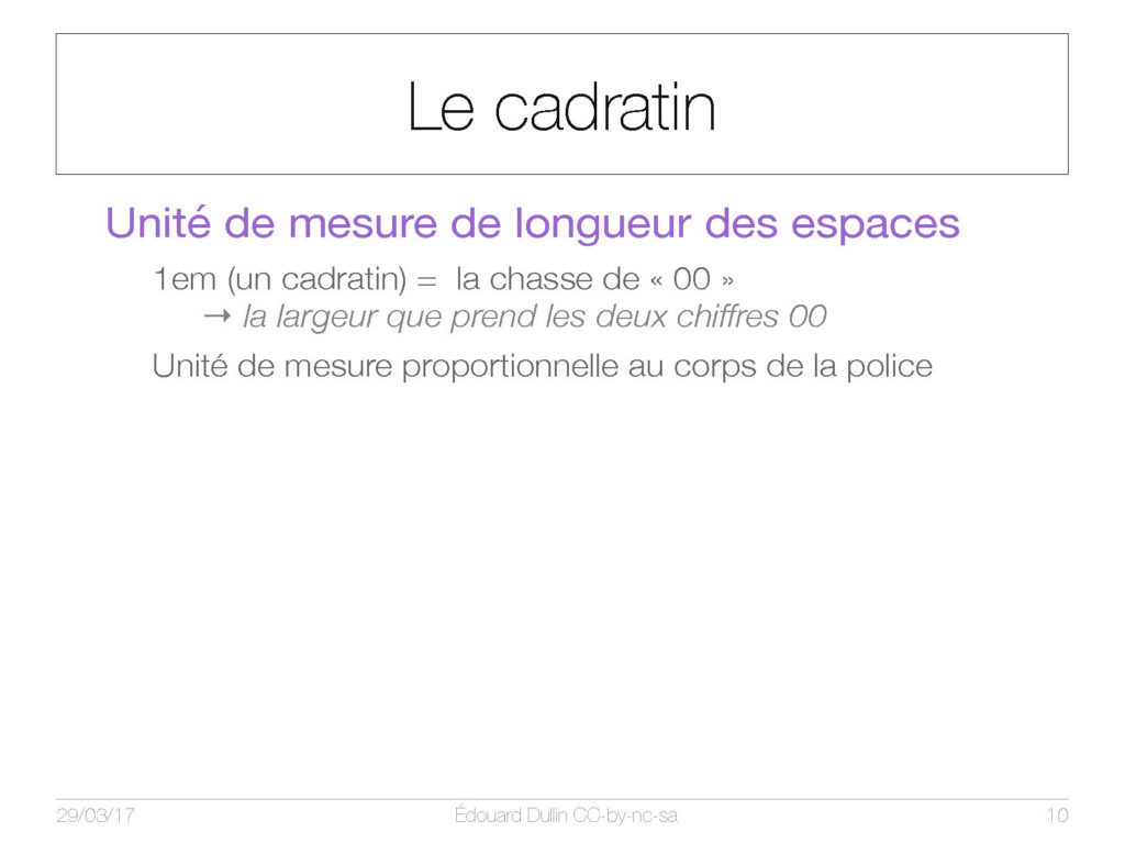 Le cadratin