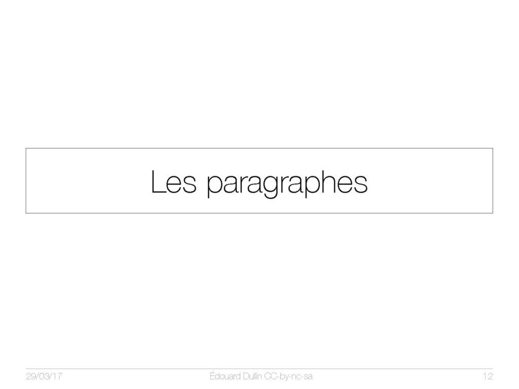 Les paragraphes