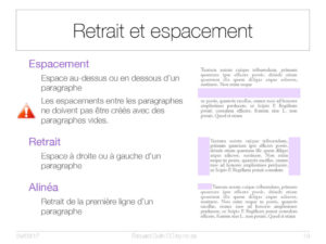 Retrait et espacement