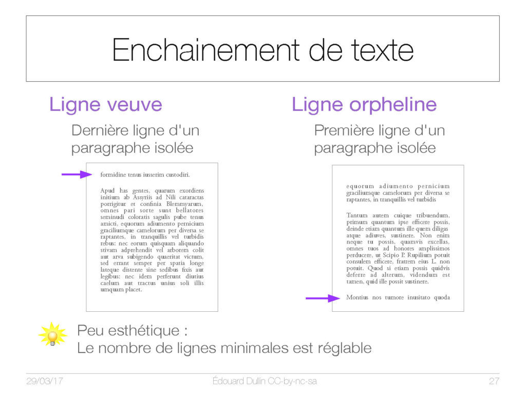 Enchainement de texte