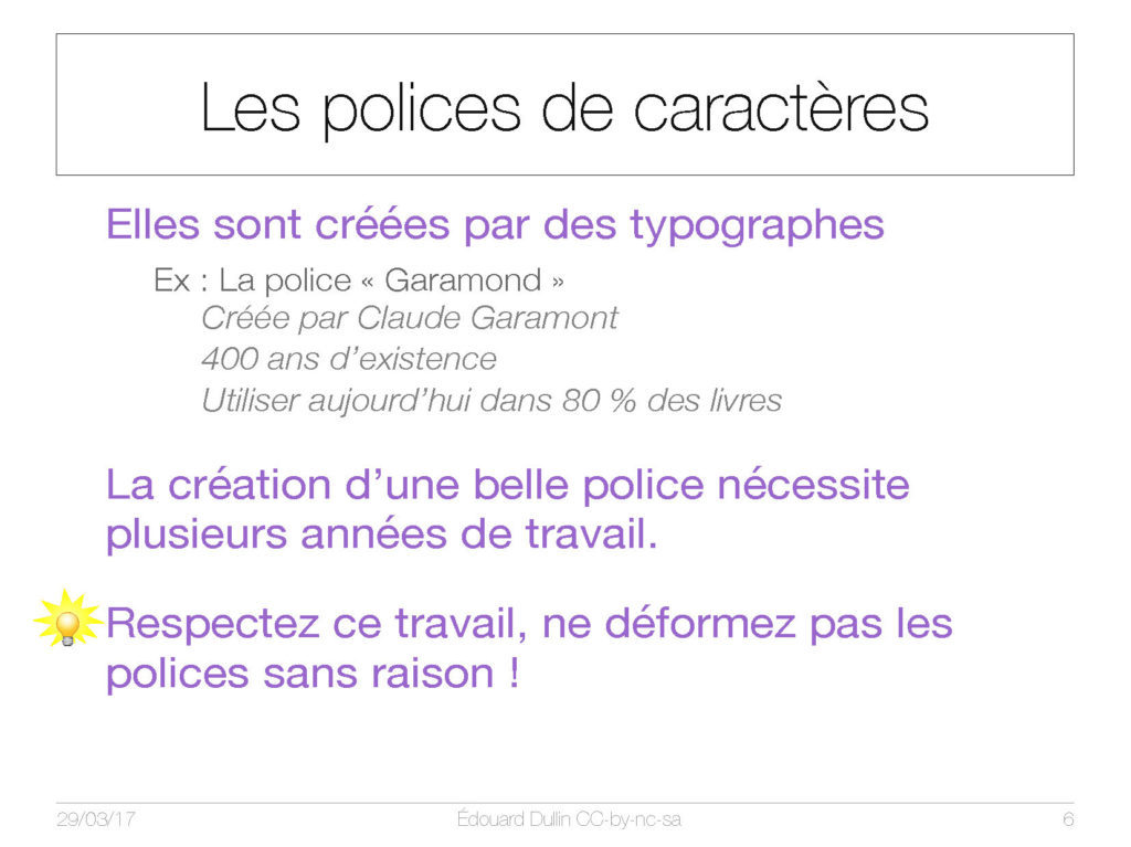 Les polices de caractères