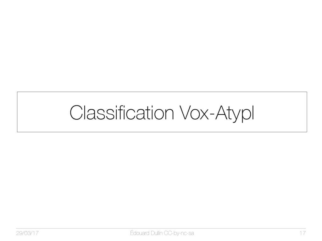 Classification Vox-AtypI