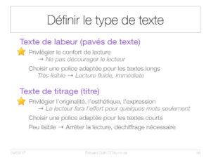 Définir le type de texte