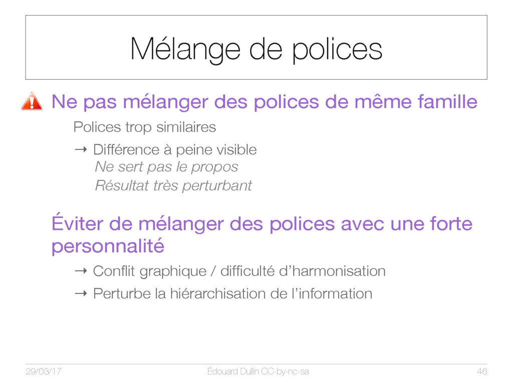 Mélange des polices