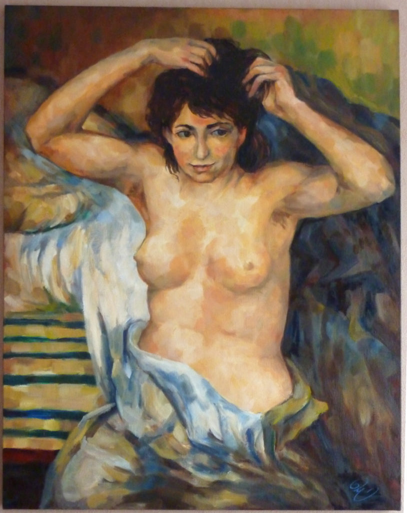 Copie interprétée du tableau "Buste de femme" peint vers 1873-1875 par Renoir