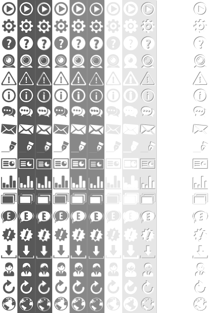 Pictogramme transparents pour couleur dynamique