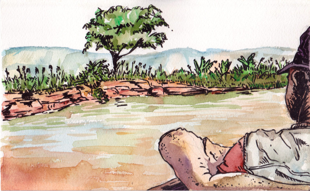 En pirogue sur le fleuve Tsiribihina