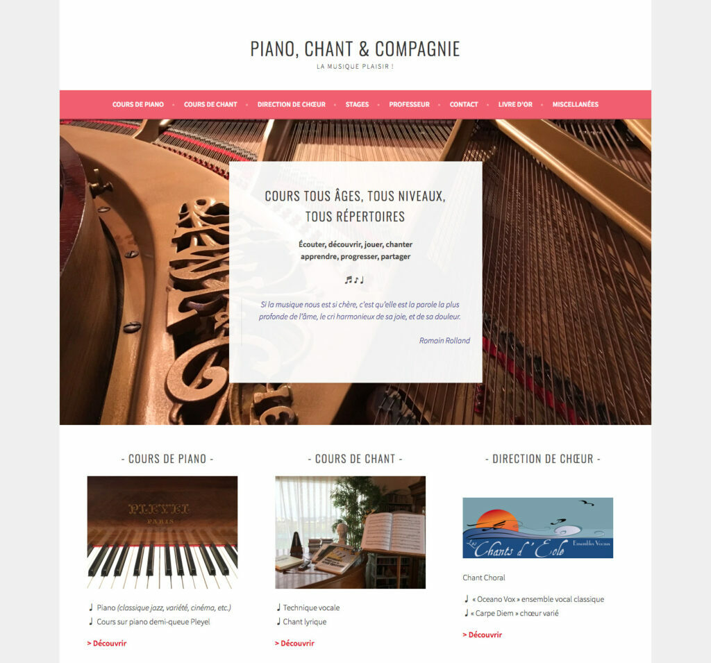 Webdesign : piano chant & compagnie-detail